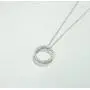 Agvana Sterling Silver 5A Cubic Zirconia CZ Small Open Eternity Circle Dainty Pendant Necklace Earrings Birthday Anniversary Jewelry Gifts for Women Girls Mom Wife Lover Her, 16+2 Inch