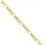Gold Plated Stainless Steel 4.5 5MM Figaro Link Chain- Men and Women Necklace Jewelry