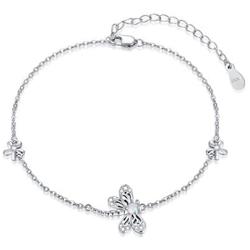 LONAGO 925 Sterling Silver Dragonfly Bracelet with Simulated Opal Open Adjustable Link Chain Jewelry Gift for Women