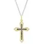 Dazzlingrock Collection 10K Round Gemstone Ladies Cross Pendant (Silver Chain Included), Yellow Gold Dazzlingrock Collection 10K Round Gemstone Ladies Cross Pendant (Silver Chain Included), Yellow Gold