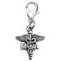 BAUNA MA Medical Assistant Gift MA Caduceus Clip-on Charm Zipper Pull Charm with Lobster Clasp Funny Gift for Medical Assistant MA Student