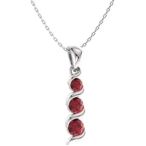 Diamondere Natural and Certified Gemstone Three Stone Necklace in 14k White Gold | 0.17 Carat Journey Pendant with Chain Diamondere Natural and Certified Gemstone Three Stone Necklace in 14k White Gold | 0.17 Carat Journey Pendant with Chain