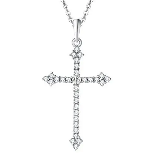 FANCIME Gold Plated 925 Sterling Silver High Polished Infinity/Heart/Gothic Cross Pendant With Cubic Zirconia CZ Pave Necklace for Women Girls, 18'' FANCIME Gold Plated 925 Sterling Silver High Polished Infinity/Heart/Gothic Cross Pendant With Cubic Zirconia CZ Pave Necklace for Women Girls, 18''