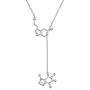 DAOSHANG S925 Sterling Silver Molecule Serotonin and Caffeine Molecule Necklace Chemistry Jewelry for Science Lover and Coffee Lover