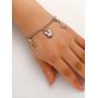 OW D.Va Bracelet Bunny Charm OW Logo Detachable Pendents White Metal Fashion Cosplay Costume Accessories Jewelry for Women Girls