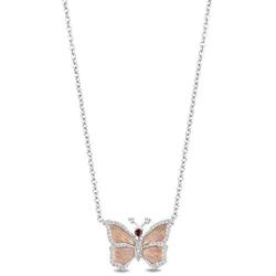 Enchanted Disney Fine Jewelry 14K Rose Gold over Sterling Silver 1/6 CTTW Rhodolite Garnet Mulan Necklace