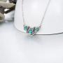 925 Stealing Sliver Oxidized Rose Turquoise necklace New Type Gift For Women Girl,18+2 Inch O Chain