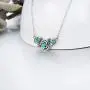 925 Stealing Sliver Oxidized Rose Turquoise necklace New Type Gift For Women Girl,18+2 Inch O Chain