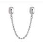 Safety Chain Charms Heart 925 Sterling Silver Beads fit Pandora Charms Bracelet & Necklace