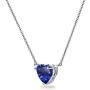 Sterling Silver Genuine or Synthetic Gemstone 7x7mm Heart Shaped Dainty Choker Necklace