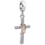 LovelyCharms Cross Charm with God All Things are Possible Religious Dangle Bead Fits European Bracelets