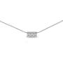 Sterling Silver Genuine or Synthetic Gemstone Round Three Stone Dainty Bar Choker Necklace