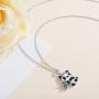 CHENGHONG Panda Necklace for Women Girls 925 Sterling Silver Cute Panda Stuffed Animal Pendant Necklace Panda Bear Gifts Christmas Jewelry