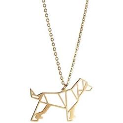 La Menagerie Dog Gold Origami Jewelry & Gold Geometric Necklace – 18 Karat Plated Gold Necklace & Dog Necklaces for Women – Dog Necklace for Girls & Origami Necklace
