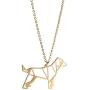 La Menagerie Dog Gold Origami Jewelry & Gold Geometric Necklace – 18 Karat Plated Gold Necklace & Dog Necklaces for Women – Dog Necklace for Girls & Origami Necklace