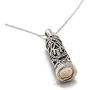 MYSTIC JEWELS by Dalia – 925 Sterling Silver Hamsa Fatima Hand Mezuzah with Sterling Silver Chain