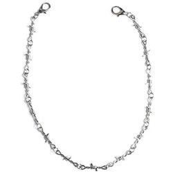 KESOCORAY Punk Gothic Thorns Stainless Steel Barbed Wire Chain Necklace Bracelet Silver Jewelry for Men Women