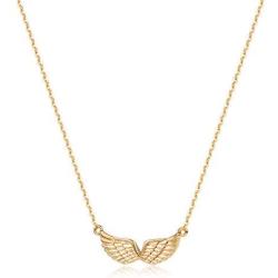 Mevecco Gold Dainty Angel Wings Necklace for Women 18K Gold Plated Guardian Angel Fashion Pendant Necklace