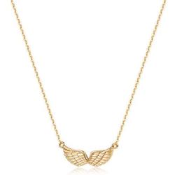 Mevecco Gold Dainty Angel Wings Necklace for Women 18K Gold Plated Guardian Angel Fashion Pendant Necklace