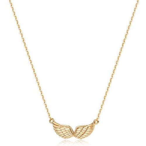 Mevecco Gold Dainty Angel Wings Necklace for Women 18K Gold Plated Guardian Angel Fashion Pendant Necklace