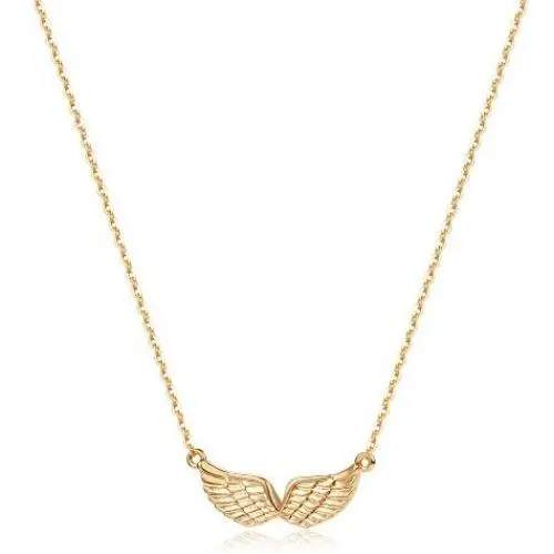 Mevecco Gold Dainty Angel Wings Necklace for Women 18K Gold Plated Guardian Angel Fashion Pendant Necklace