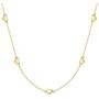 Yafeeso Solid 14K Gold Heart Necklace for Women Heart Station Pendant Necklace Love Heart Jewelry Anniversary Birthday Gifts for Her, 16+2 Inch