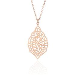 Ouran Long Necklace for Women,Leaf Pendant Necklace for Girls Gift Rose Gold Chain Necklace Vintage Necklace