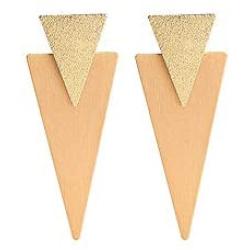 Simple Geometric Double Triangle Drop Dangle Earring Gold Silver Metal Earring For Women Girl Fashion Party Jewelry-Gold