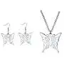 Punk Butterfly Pendant Necklace Hook Earrings Set Stainless Steel Chain Heart Necklace Dangle Earrings for Women Girls Alternative Jewelry Cool and Cute Streetwear Accessory Jewelry Set Gift Punk Butterfly Pendant Necklace Hook Earrings Set Stainless Steel Chain Heart Necklace Dangle Earrings for Women Girls Alternative Jewelry Cool and Cute Streetwear Accessory Jewelry Set Gift