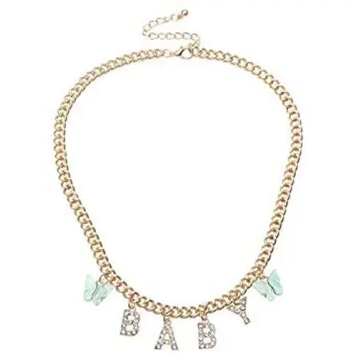 Cute Acrylic Butterfly Choker Necklace Baby Honey Angel Crystal Letters Collar Necklace Boho Butterfly Rinestone Letter Charms Pendant Necklace Clavicle Link Chain for Women Girls Jewelry Cute Acrylic Butterfly Choker Necklace Baby Honey Angel Crystal Letters Collar Necklace Boho Butterfly Rinestone Letter Charms Pendant Necklace Clavicle Link Chain for Women Girls Jewelry