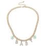 Cute Acrylic Butterfly Choker Necklace Baby Honey Angel Crystal Letters Collar Necklace Boho Butterfly Rinestone Letter Charms Pendant Necklace Clavicle Link Chain for Women Girls Jewelry