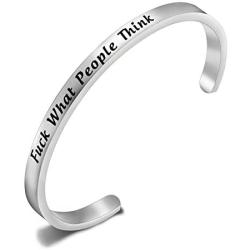 CENWA Funny Offensive Gift Fuck What They Think Cuff Bracelet Offensive Humour Jewelry