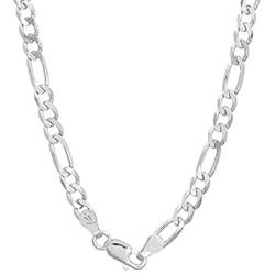 Authentic Solid Sterling Silver Figaro Link .925 ITProLux Necklace Chains 2MM - 10.5MM, 16'' - 30'', Silver Chain for Men & Women, Made In Italy, Next Level Jewelry