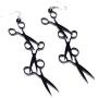 YINLIN Acrylic Black Scissors Comb Dangle Long Earrings Hairdresser Hair Gift