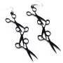 YINLIN Acrylic Black Scissors Comb Dangle Long Earrings Hairdresser Hair Gift