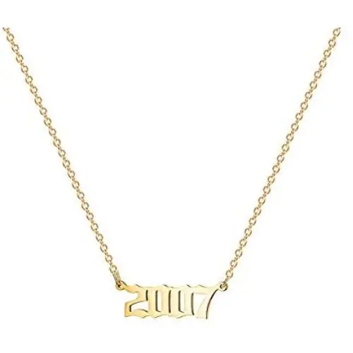 Sewyer Birthday Year Number Necklace 18K Gold Plated Stainless Steel Old English Birth Year Number Pendant Necklace for Women Daughter Teen Girl Sister Personalized Birthday Anniversary Jewelry Sewyer Birthday Year Number Necklace 18K Gold Plated Stainless Steel Old English Birth Year Number Pendant Necklace for Women Daughter Teen Girl Sister Personalized Birthday Anniversary Jewelry
