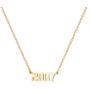Sewyer Birthday Year Number Necklace 18K Gold Plated Stainless Steel Old English Birth Year Number Pendant Necklace for Women Daughter Teen Girl Sister Personalized Birthday Anniversary Jewelry