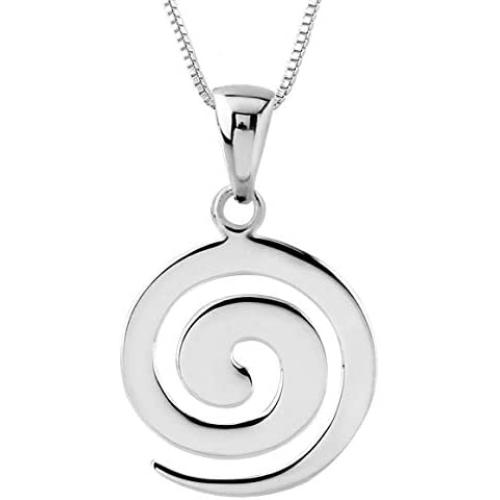 Sterling Silver Spiral Koru Pendant Necklace, 18''