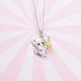 Sterling Silver Elephant Pendant Necklace with Sunflower Lovely Lucky Elephant Jewelry Birthday Gift for Mother Daughter Women Girls