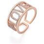 Ouran Promise Ring for Women, Size Adjustable Rose Gold and Silver Plated with Shining Zircon Crystal Eternity Wedding Bands, Engagement Rings Jewelry Gift for Girl Friend