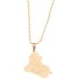 Stainless Steel Fashion Iraq Map Pendant Necklace Gold Color Map Of Iraq Jewelry