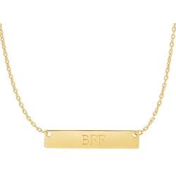 Ritastephens 14k Gold Bar Pendant Name Plate with Engraving Adjustable Necklace 16 to 18 Inches