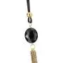 COOLSTEELANDBEYOND Gold Black Statement Necklace Multi-Strand Long Chains with Black Gem Stone Charms Pendant, Dress COOLSTEELANDBEYOND Gold Black Statement Necklace Multi-Strand Long Chains with Black Gem Stone Charms Pendant, Dress