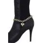 TFJ Women Fashion Jewelry Boot Bracelet Gold Metal Chain Links Shoe Bling Love Heart Charm