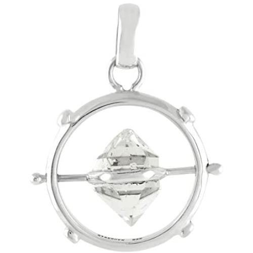 Starborn Herkimer Diamond Spinner Pendant in Sterling Silver