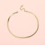 MoMoMin Simple Fashion Shiny Metal Snake Chain Choker Adjustable Necklace for Men Women Boys and Girls
