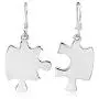 Fun & Chic Jigsaw Puzzle Pieces .925 Sterling Silver Dangle Earrings
