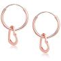 Big Apple Hoops - Jewelry High Polished Sterling Silver Small Heart Charm Hoop Earrings Made from Solid 925 Sterling Silver in 3 Color Rose, Silver, Gold Special Fashion Gifts for Women, Teens, Men