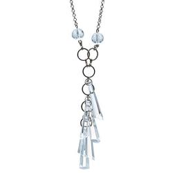 Hatroom Crystal Pendant Necklace for Women with Long Chain Made in Italy