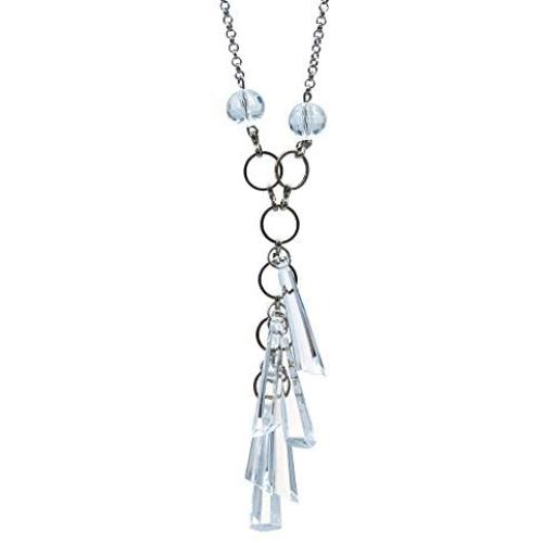 Hatroom Crystal Pendant Necklace for Women with Long Chain Made in Italy